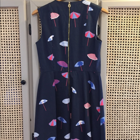 Draper James Navy Umbrella Circle Love Dress Sz 6 - Picture 4 of 8